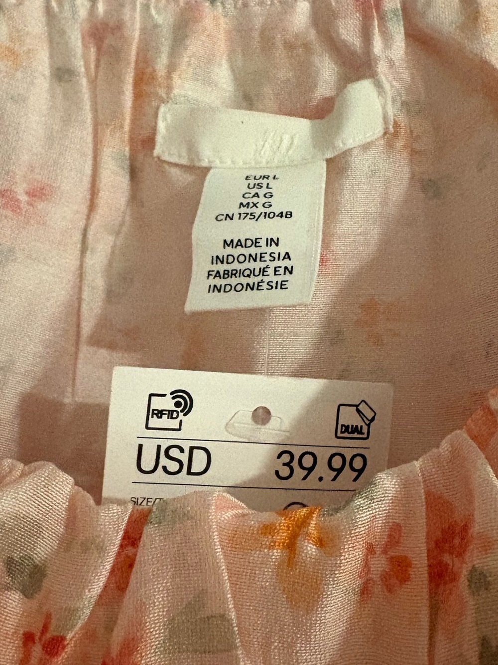 H&M Peach Floral Maxi Dress with Ruffle Trim - Picture 3 of 3
